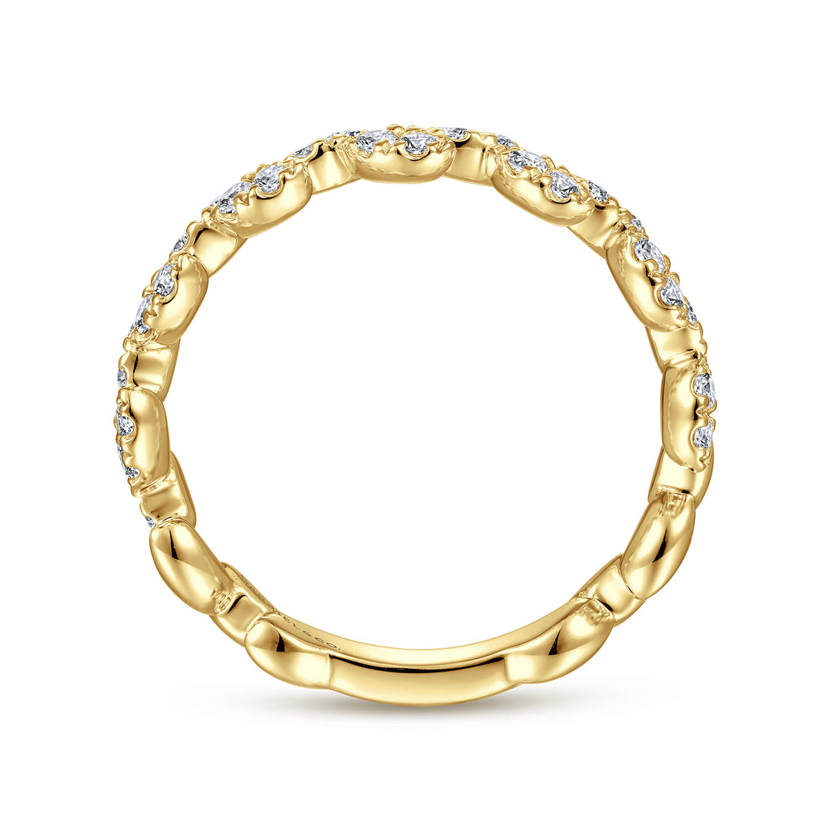 14K Yellow Gold Diamond Leaf Ring — Gabriel & Co. LR52009Y45JJ