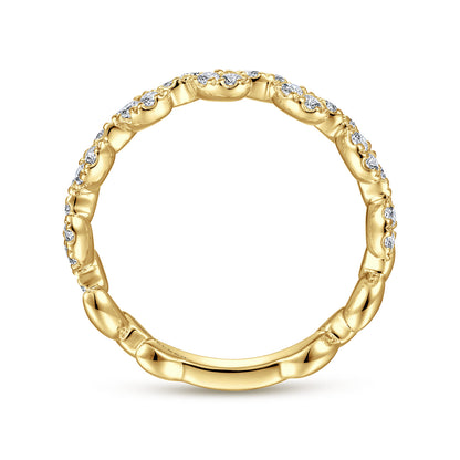 14K Yellow Gold Diamond Leaf Ring — Gabriel & Co. LR52009Y45JJ