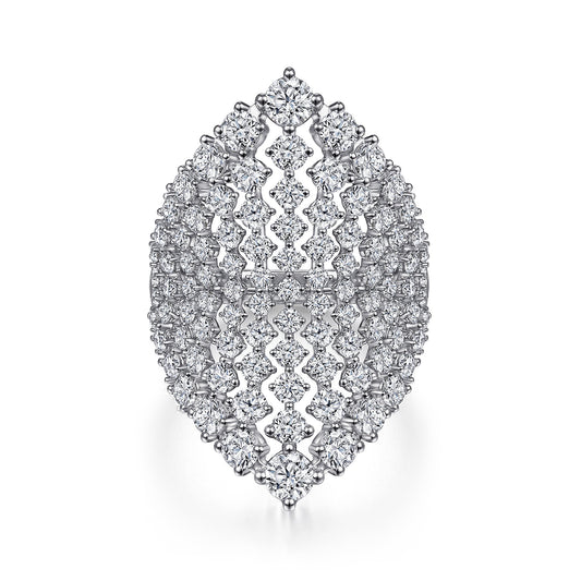 18K White Gold Statement Diamond  Ring — Gabriel & Co. LR52059W84JJ