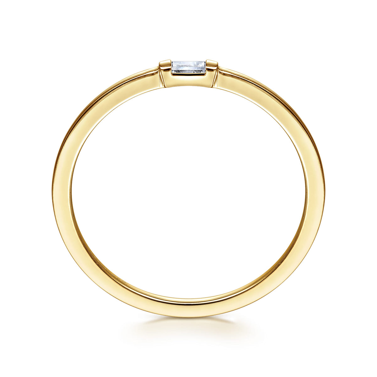 14K Yellow Gold Promise Ring with Diamond Baguette — Gabriel & Co. LR52077Y43JJ