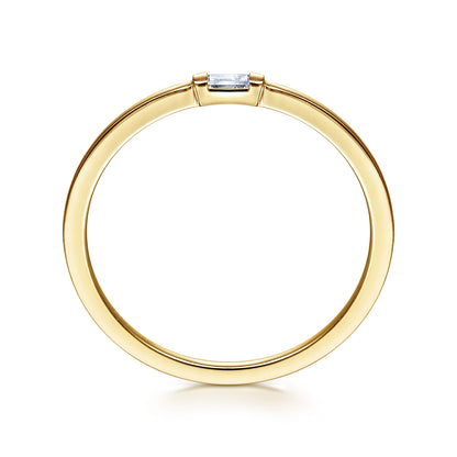 14K Yellow Gold Promise Ring with Diamond Baguette — Gabriel & Co. LR52077Y43JJ