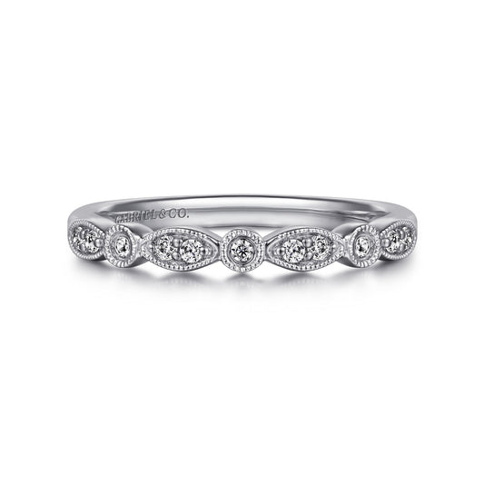 14K White Gold Diamond Stackable Ladies Ring — Gabriel & Co. LR52107W45JJ