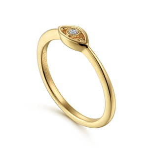 14K Yellow Gold Dainty Evil Eye Diamond Ring — Gabriel & Co. LR52110Y45JJ