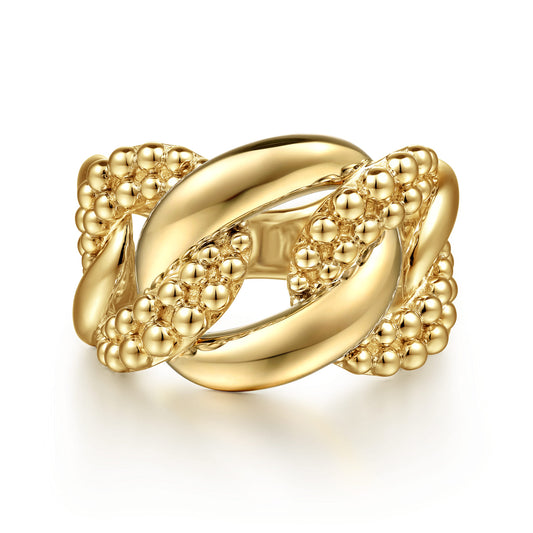 14K Yellow Gold Bujukan Link Ring — Gabriel & Co. LR52136Y4JJJ