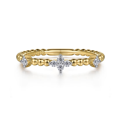 14K Yellow Gold Diamond Station Bujukan Stackable Ring — Gabriel & Co. LR52159Y45JJ