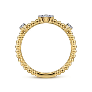 14K Yellow Gold Diamond Station Bujukan Stackable Ring — Gabriel & Co. LR52159Y45JJ