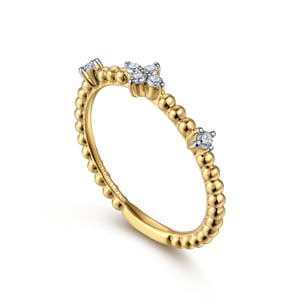 14K Yellow Gold Diamond Station Bujukan Stackable Ring — Gabriel & Co. LR52159Y45JJ