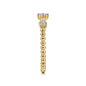 14K Yellow Gold Diamond Station Bujukan Stackable Ring — Gabriel & Co. LR52159Y45JJ