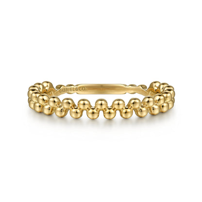 14K Yellow Gold Double Row Bujukan Beads Stackable Ring — Gabriel & Co. LR52160Y4JJJ
