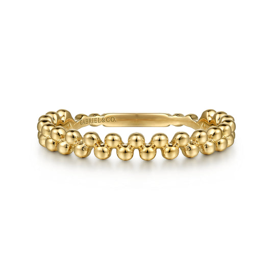 14K Yellow Gold Double Row Bujukan Beads Stackable Ring — Gabriel & Co. LR52160Y4JJJ