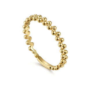 14K Yellow Gold Double Row Bujukan Beads Stackable Ring — Gabriel & Co. LR52160Y4JJJ