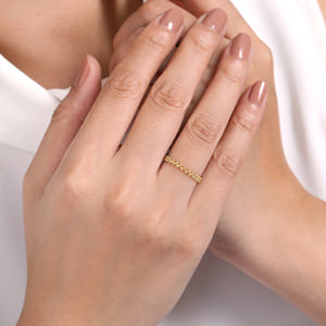14K Yellow Gold Double Row Bujukan Beads Stackable Ring — Gabriel & Co. LR52160Y4JJJ