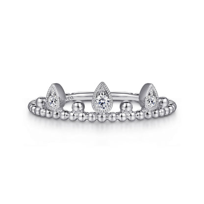 14K White Gold Diamond Crown Bujukan Ring — Gabriel & Co. LR52162W45JJ