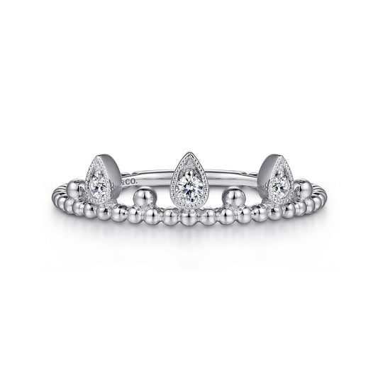 14K White Gold Diamond Crown Bujukan Ring — Gabriel & Co. LR52162W45JJ