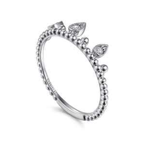 14K White Gold Diamond Crown Bujukan Ring — Gabriel & Co. LR52162W45JJ