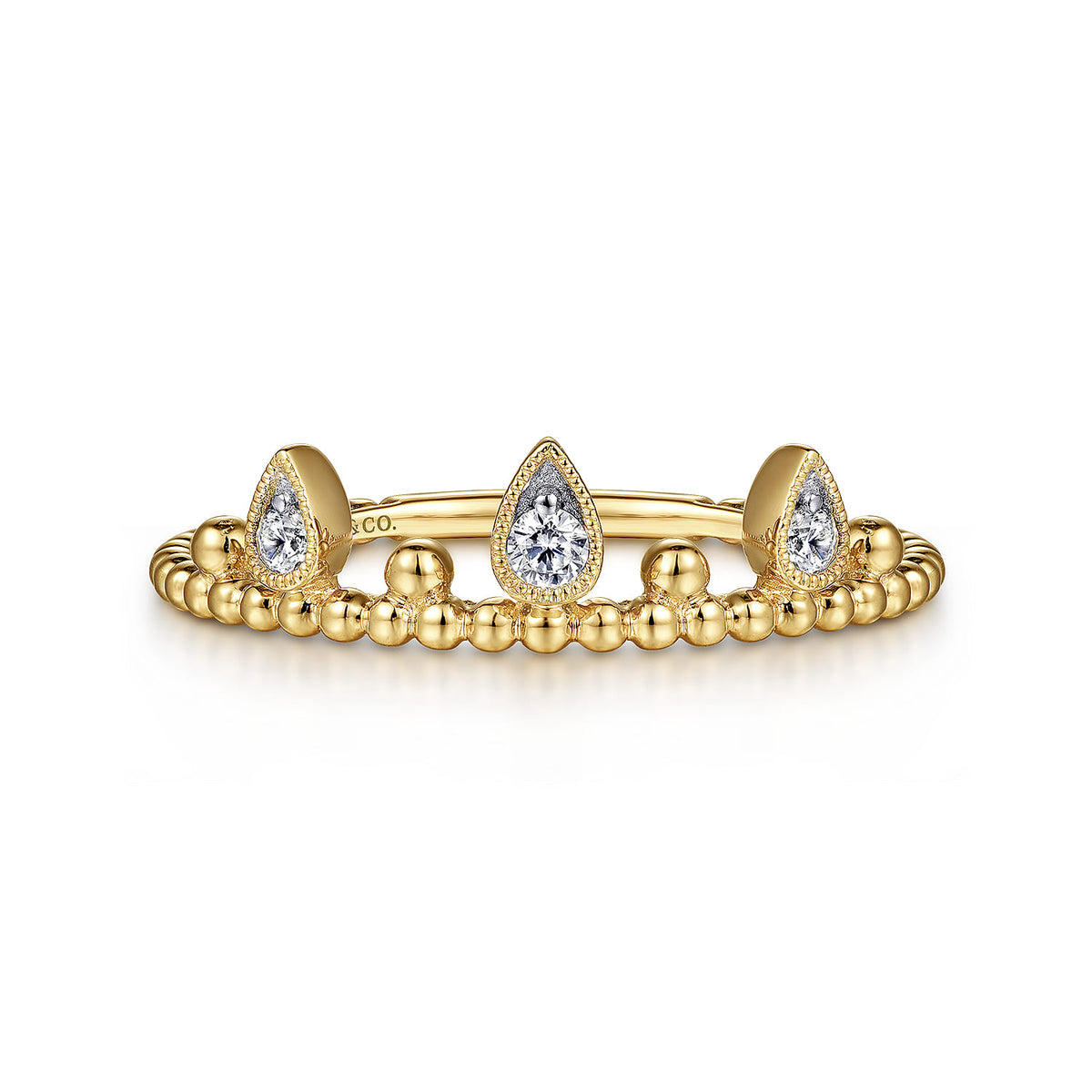 14K Yellow Gold Diamond Crown Bujukan Ring — Gabriel & Co. LR52162Y45JJ