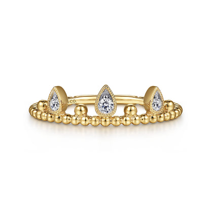 14K Yellow Gold Diamond Crown Bujukan Ring — Gabriel & Co. LR52162Y45JJ