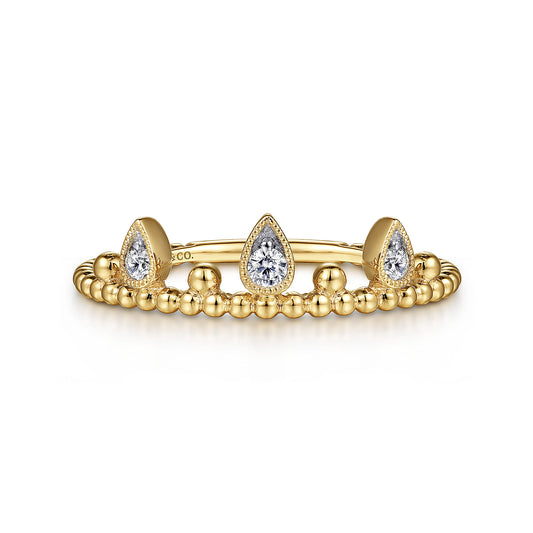 14K Yellow Gold Diamond Crown Bujukan Ring — Gabriel & Co. LR52162Y45JJ