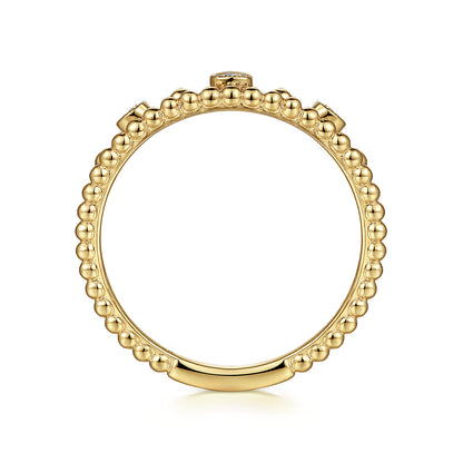 14K Yellow Gold Diamond Crown Bujukan Ring — Gabriel & Co. LR52162Y45JJ