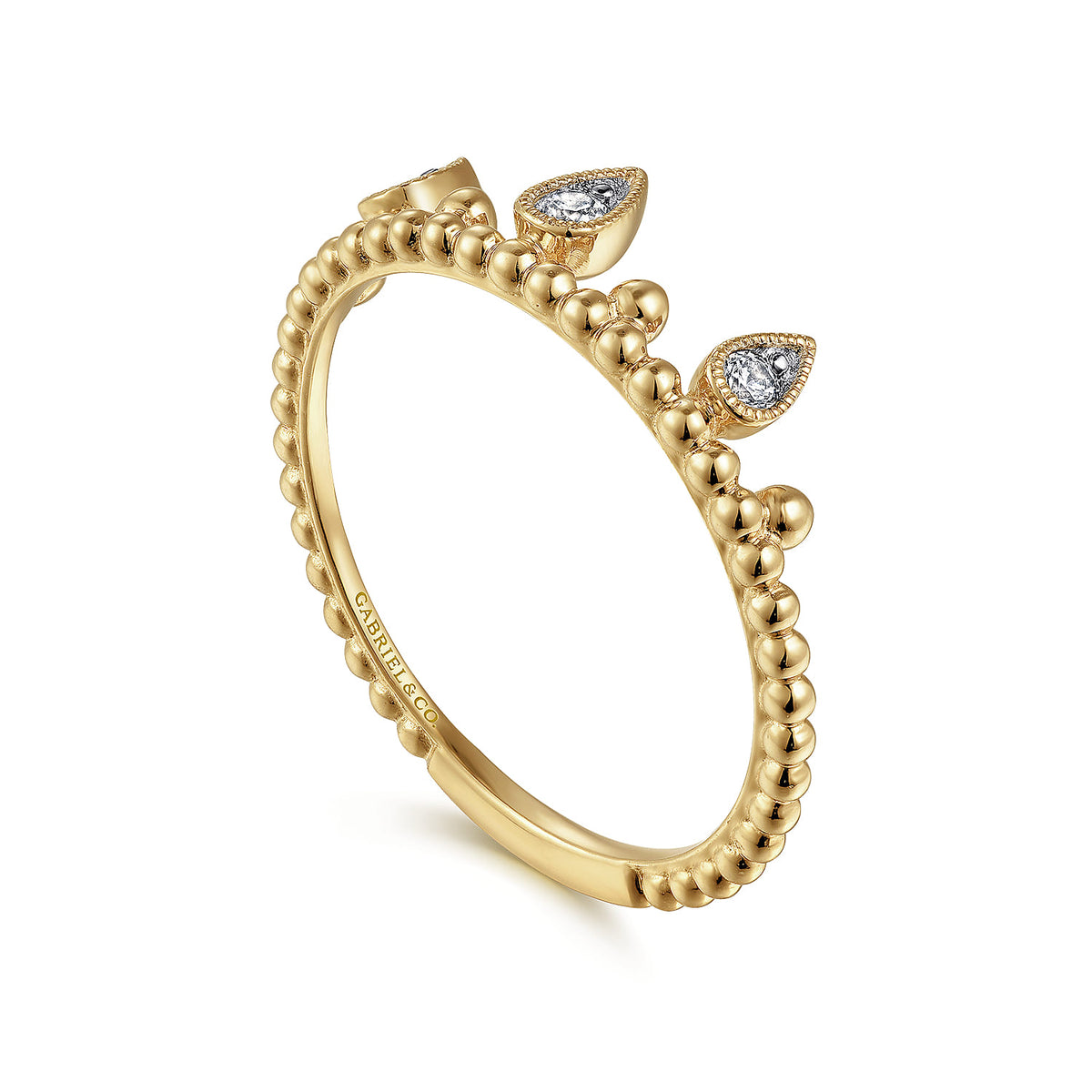 14K Yellow Gold Diamond Crown Bujukan Ring — Gabriel & Co. LR52162Y45JJ