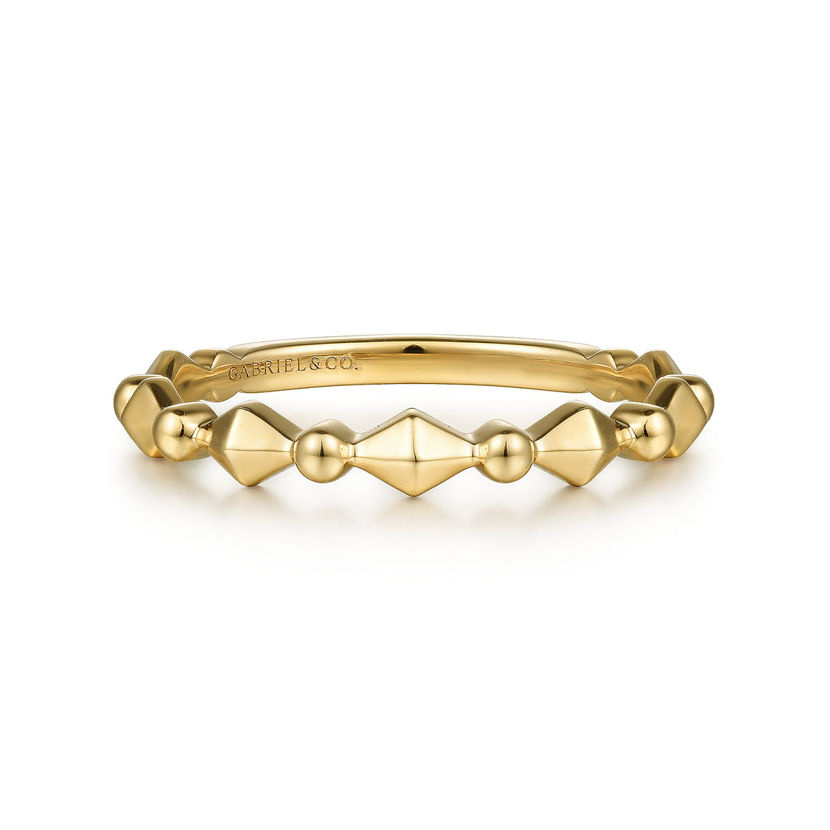 14K Yellow Gold Geometric Station Stackable Ring — Gabriel & Co. LR52171Y4JJJ