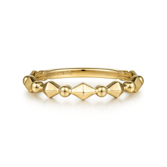 14K Yellow Gold Geometric Station Stackable Ring — Gabriel & Co. LR52171Y4JJJ