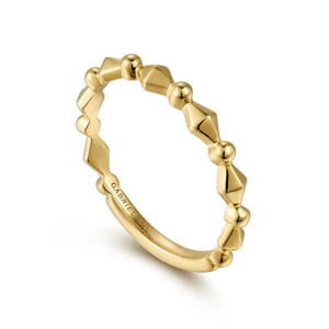 14K Yellow Gold Geometric Station Stackable Ring — Gabriel & Co. LR52171Y4JJJ