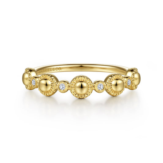 14K Yellow Gold Diamond Bujukan Station Stackable Ring — Gabriel & Co. LR52177Y45JJ