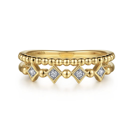 14K Yellow Gold Diamond Easy Stackable Ring-Bujukan — Gabriel & Co. LR52233Y45JJ