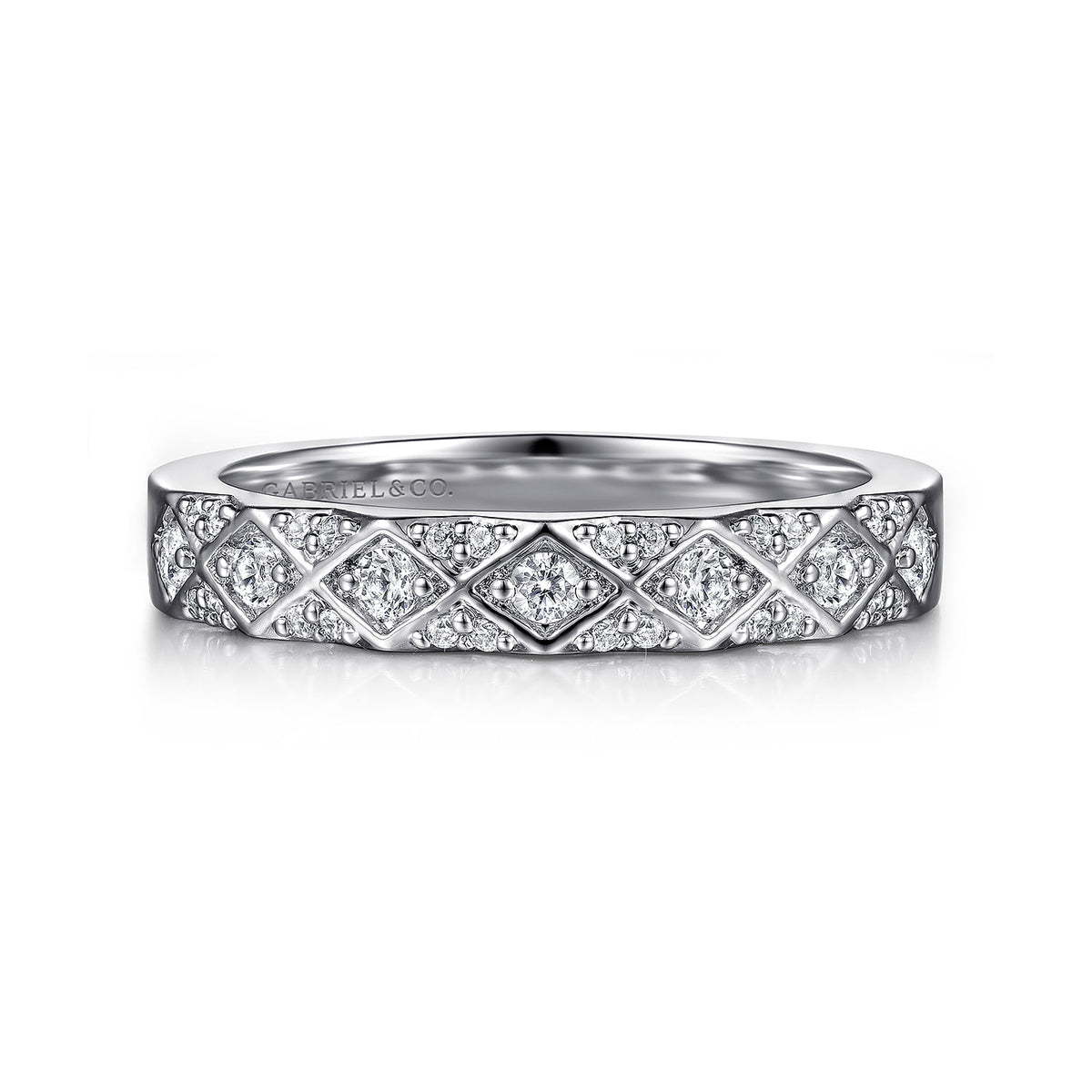 14K White Gold Diamond Stackable Ring — Gabriel & Co. LR52287W45JJ