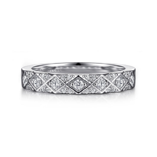 14K White Gold Diamond Stackable Ring — Gabriel & Co. LR52287W45JJ