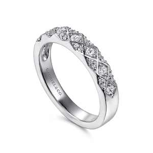 14K White Gold Diamond Stackable Ring — Gabriel & Co. LR52287W45JJ