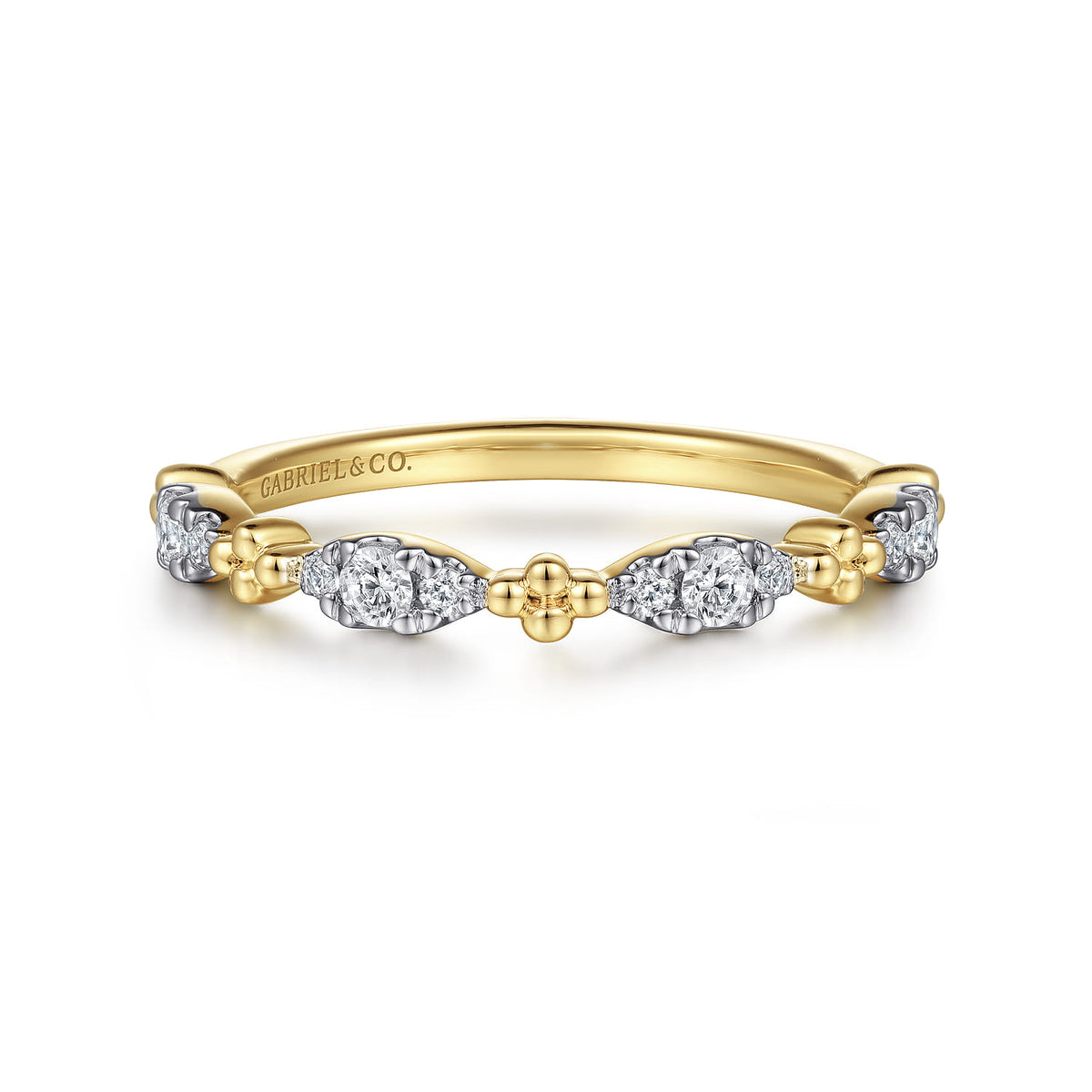 14K Yellow Gold Diamond Stackable Ring, 0.2ct-Bujukan — Gabriel & Co. LR52289Y45JJ
