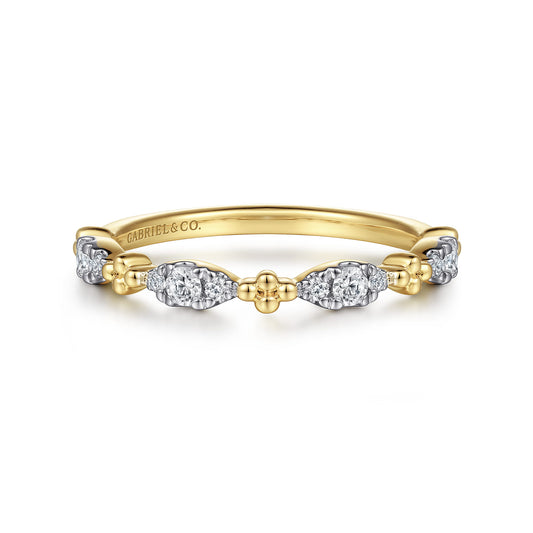 14K Yellow Gold Diamond Stackable Ring, 0.2ct-Bujukan — Gabriel & Co. LR52289Y45JJ