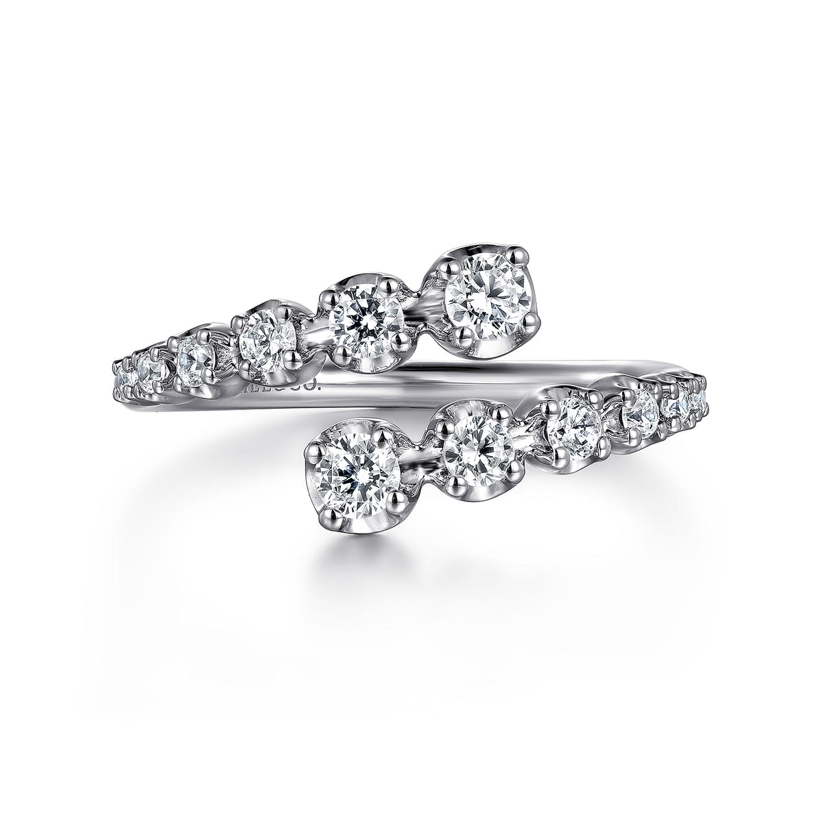 14K White Gold Diamond Bypass Ring — Gabriel & Co. LR52422W45JJ