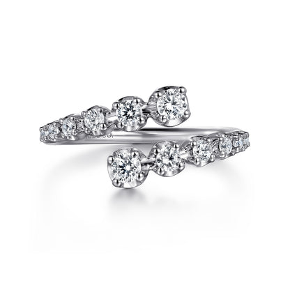 14K White Gold Diamond Bypass Ring — Gabriel & Co. LR52422W45JJ