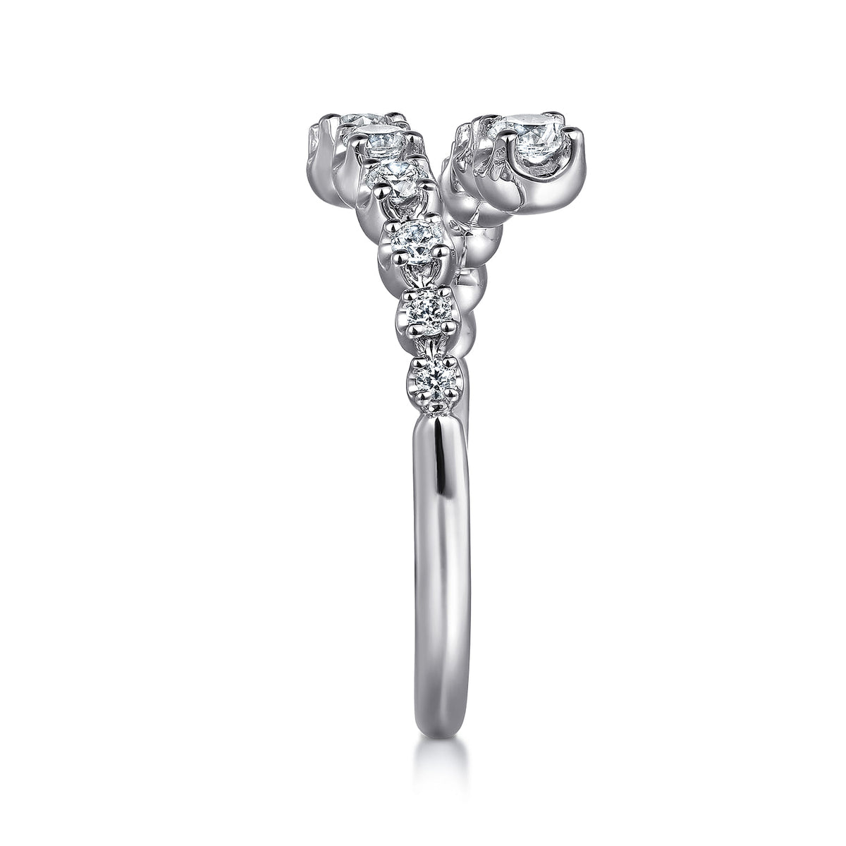 14K White Gold Diamond Bypass Ring — Gabriel & Co. LR52422W45JJ