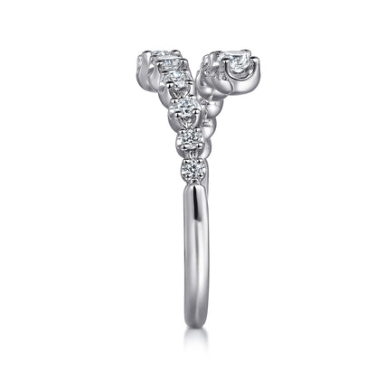 14K White Gold Diamond Bypass Ring — Gabriel & Co. LR52422W45JJ