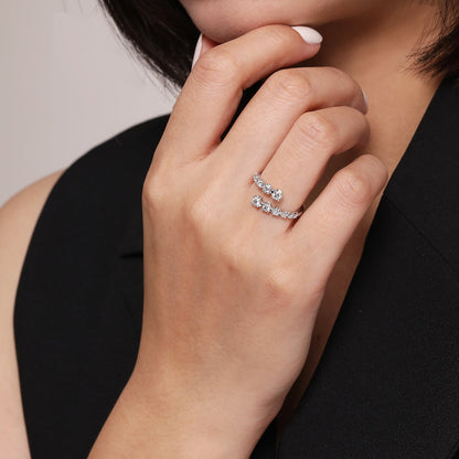 14K White Gold Diamond Bypass Ring — Gabriel & Co. LR52422W45JJ