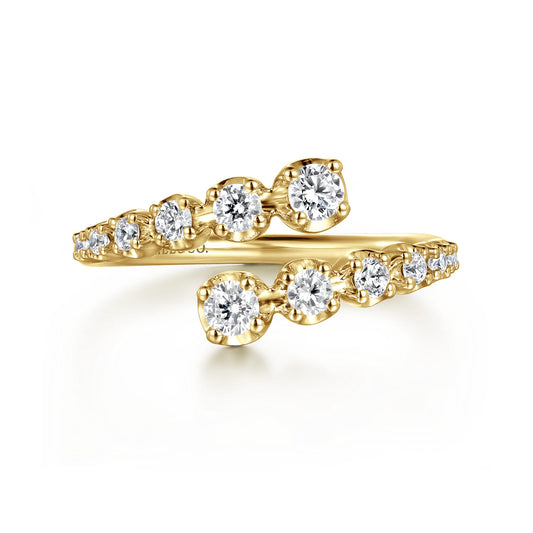 14K Yellow Gold Diamond Bypass Ring — Gabriel & Co. LR52422Y45JJ