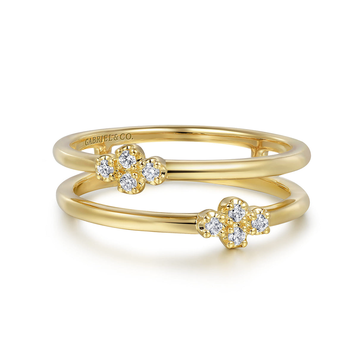 14K Yellow Gold Diamond Easy Stackable Ring, 0.08ct — Gabriel & Co. LR52494Y45JJ