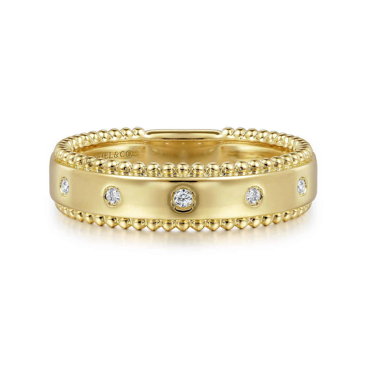 14K Yellow Gold Diamond Stackable Ring, 0.04ct-Bujukan — Gabriel & Co. LR52509Y45JJ