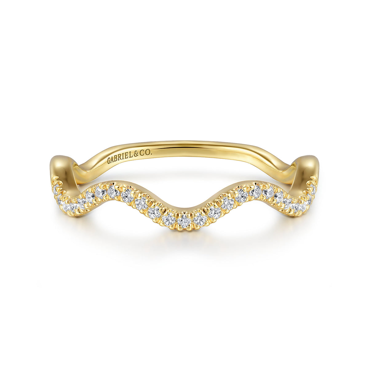 14K Yellow Gold Diamond Stackable Ring — Gabriel & Co. LR52512Y45JJ