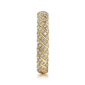 14K Yellow Gold Diamond Rope Stackable Ladies Ring — Gabriel & Co. LR52538Y45JJ