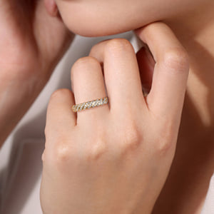 14K Yellow Gold Diamond Rope Stackable Ladies Ring — Gabriel & Co. LR52538Y45JJ