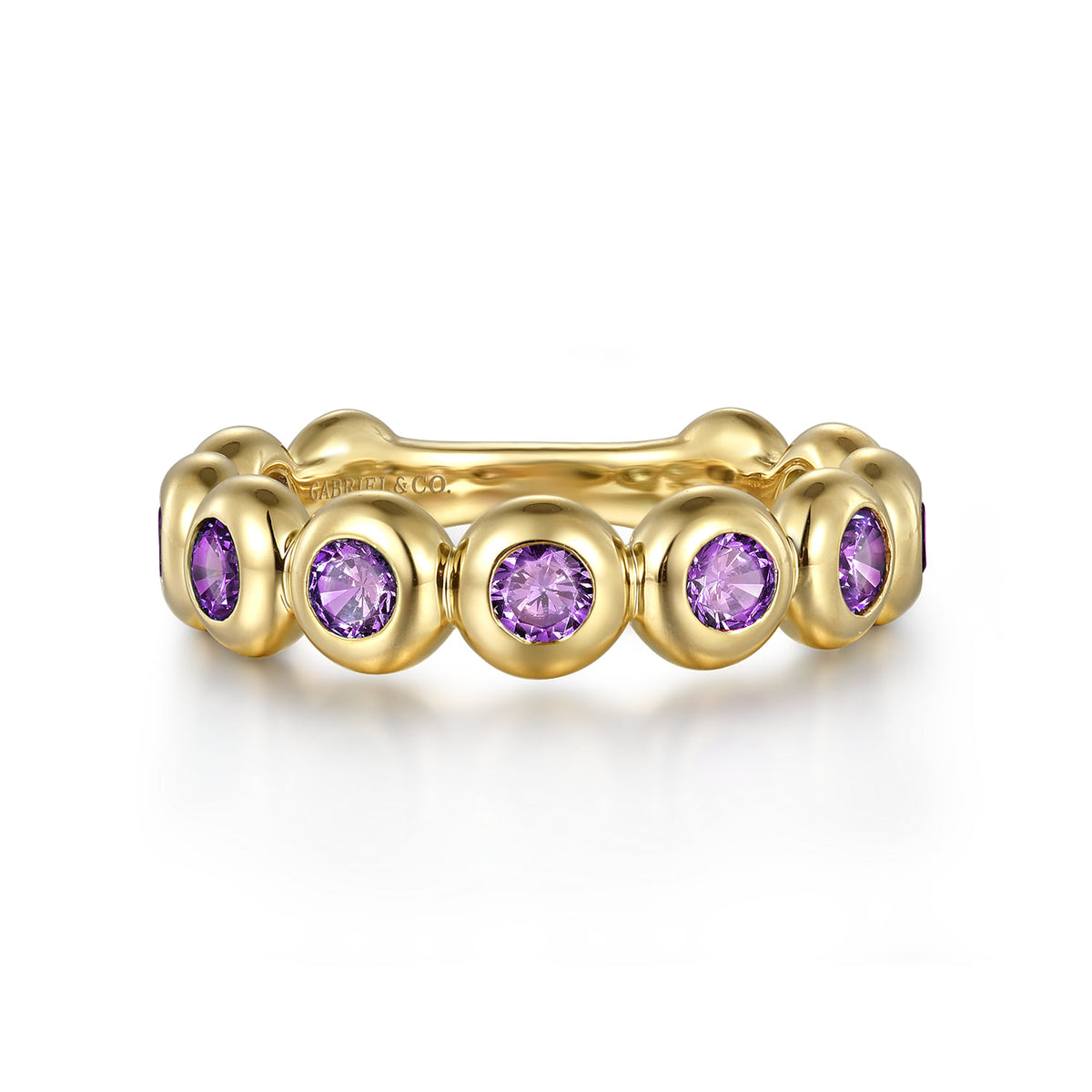 14K Yellow Gold AM - Amethyst Ladies Ring — Gabriel & Co. LR52543Y4JAM