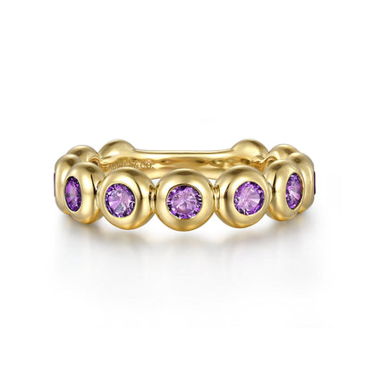 14K Yellow Gold AM - Amethyst Ladies Ring — Gabriel & Co. LR52543Y4JAM