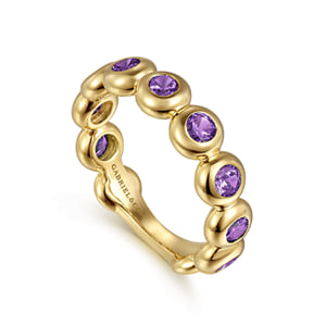 14K Yellow Gold AM - Amethyst Ladies Ring — Gabriel & Co. LR52543Y4JAM