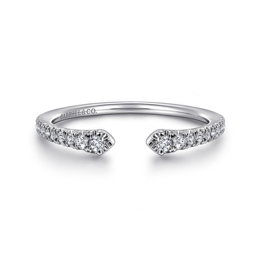 Stackable Open Ring 14K White Gold Diamond 0.16ct — Gabriel & Co. LR52544W45JJ