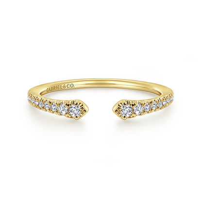 Stackable Open Ring 14K Yellow Gold Diamond 0.16ct — Gabriel & Co. LR52544Y45JJ